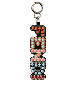 Fendi Logo Spike Key Chain, Leather, MultiColour, MII, 2*